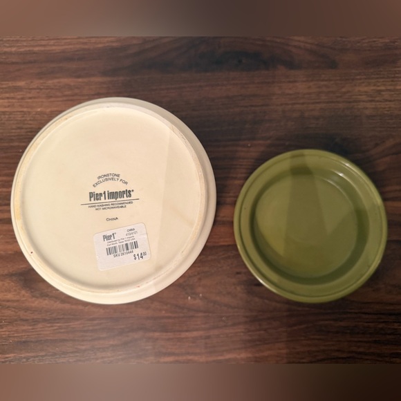 Pier 1 Imports Ceramic Canister With Lid Summer Stripes Ironstone Multicolor - Picture 2 of 5